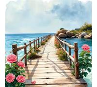 Puzzle Adulte 100 Pièces, Bricolage Puzzle Paysage du Pont Rose, Puzzles Impossible 100 Pieces, Jeu de Famille Team Building, Cadeau pour Les Amants ou Les Amis, Unique Home Decor