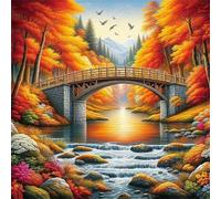 Puzzle Adulte 100 Pièces, Bricolage Puzzle Pont Orange Tree, Puzzles Impossible 100 Pieces, Jeu de Famille Team Building, Cadeau pour Les Amants ou Les Amis, Unique Home Decor