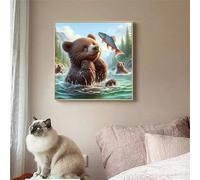 Puzzle Adulte 100 Pièces, Bricolage Puzzle Rivière Bear, Puzzles Impossible 100 Pieces, Jeu de Famille Team Building, Cadeau pour Les Amants ou Les Amis, Unique Home Decor