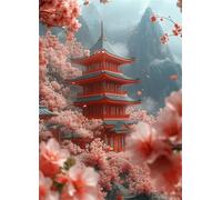 Puzzle Adulte 100 pièces,Fleurs du Palais Japonais 40x28 cm Puzzles pour Adultes Jeu éducatif Défi Jouets 100 Pièces Puzzles pour Décoration de la Maison