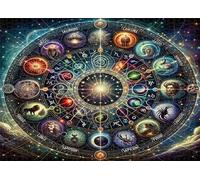 Puzzle Adulte 100 pièces Les Douze Signes du Zodiaque 40x28 cm Puzzles pour Adultes Jeu éducatif Défi Jouets 100 Pièces Puzzles pour Décoration de la Maison
