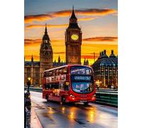 Puzzle Adulte 100 pièces Tramways londoniens 40x28 cm Puzzles pour Adultes Jeu éducatif Défi Jouets 100 Pièces Puzzles pour Décoration de la Maison