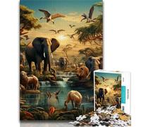 Puzzle Adulte 1000 Animaux africains, 1000 pièces, Jeu Stimulant, idéal comme Cadeau pour Toute la Famille (Taille 38x26cm)