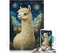 Puzzle Adulte 1000 Art de l'alpaga Fait de Papier，pour Les 14 Ans et Plus Défi Difficile Anti-Stress Cadeau d'anniversaire。Taille：38x52cm/14.9x20.4pouce