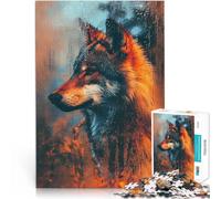 Puzzle Adulte 1000 Blaze Wolf Fait de Bois,Convient aux Personnes âgées de 14 Ans et Plus Décoration d'intérieur Convient pour la décoration de Bureau。Taille:50x75cm/19.6x29.5pouce