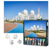 Puzzle adulte 1000 blocs, mosquée des Émirats arabes unis, grande mosquée d'Abu Dhabi puzzle adulte, jeu de puzzle ou jouet pour amis âgés 50 x 70 cm