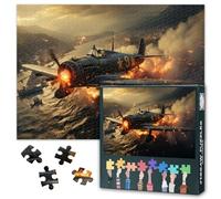 Puzzle adulte 1000 blocs, Seconde Guerre mondiale Fighter Puzzles, Seconde Guerre mondiale, jeux de puzzle pour adultes ou jouets, adapté aux amis plus âgés 50 x 70 cm