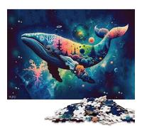 Puzzle adulte 1000 dauphins magiques animaux carrés puzzle pour adultes, puzzle en bois puzzle adulte 1000 pièces (75x50 cm)