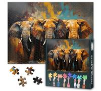 Puzzle adulte 1000 éléphants, trois puzzles éléphants, puzzle pour adultes, jeu de puzzle pour adultes ou jouets, adapté aux amis plus âgés 50 x 70 cm