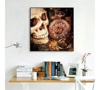 Puzzle Adulte 1000 Pièces 65x65cm Puzzles pour Adultes Jeu éducatif Défi Jouets 1000 Pièces Puzzles pour Adultes Enfants, Puzzle Familial Parfait Montre de Poche rétro crâne