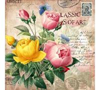 Puzzle Adulte 1000 Pièces 65x65cm Puzzles pour Adultes Jeu éducatif Défi Jouets 1000 Pièces Puzzles pour Adultes Enfants, Puzzle Familial Parfait Fleurs de Roses Vintage