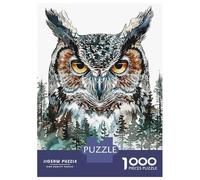 Puzzle Adulte 1000 Pièces Abstract Paint Owl Puzzles pour Adolescents, Jouets Anti-Stress, Défi Difficile, Cadeau d'anniversaire Unique 52x38cm/1000pcs