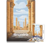 Puzzle Adulte 1000 pièces - Affiche Alexandrie,Égypte - Jeu de Manipulation - Décoration idéale - Cadeau de Noël Secret - Dimensions : 50x75cm