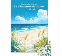 Puzzle Adulte 1000 pièces Affiche Charente Maritime | Défi difficile séjour à domicile pour tuer le temps Collection d'artistes beauxarts 50x75cm