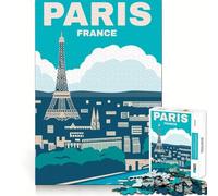 Puzzle Adulte 1000 pièces, Affiche de Voyage Paris France, Jeu d'éveil et de Relaxation, Cadeau Original (38x26cm)