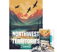 Puzzle Adulte 1000 pièces Affiche des Territoires du Nord-Ouest du Canada Jeu éducatif Jouet addictif pour cultiver la Patience Cadeau pour Femmes et Hommes Décoration Murale (Dimensions 38x52cm)
