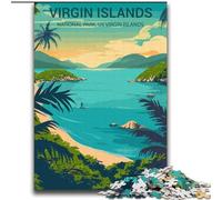 Puzzle Adulte 1000 pièces, Affiche du Parc National des Îles Vierges, pour Les Plus de 14 Ans, Jeu éducatif, défi, Jouet, Cadeau d'anniversaire, 75x100cm