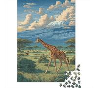 Puzzle Adulte 1000 Pièces African Safari Scene with Giraffe-2 Puzzles pour Adolescents - Anti-Stress - Chaque Pièce Est Unique - Jeu Stimulant 38x26cm/1000pcs