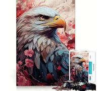 Puzzle Adulte 1000 pièces Aigle à tête Blanche Majesté Premium Cut Jeu de Concentration Amusant Cadeau de Loisirs pour Noël (38x52cm)