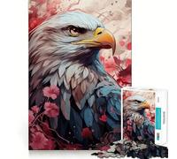 Puzzle Adulte 1000 pièces Aigle à tête Blanche majestueux Découpe précise Art Activité cérébrale Amusante et relaxante Jeu Décoration de Noël pour la Maison (50x75cm)