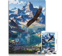 Puzzle Adulte 1000 pièces Aigle planant dans Les Montagnes Rocheuses - Idéal pour des Moments de détente en Famille, des soirées Jeux et des Cadeaux de Noël Secrets - Dimensions 50x75cm