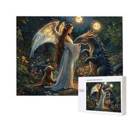 Puzzle Adulte 1000 Pièces Ange Dragon 75x50cm Impossible Difficile Défiant, Puzzles pour Adultes Jeu éducatif Défi Jouets 1000 Pièces Puzzles pour Adultes, Divertissement Créatif Cadeau u-778