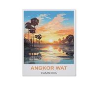 Puzzle Adulte 1000 Pièces，Angkor Wat, Cambodge，Bricolage sur Dessin Cadeau Unique sur Le Mur（50x70cm）-HT13