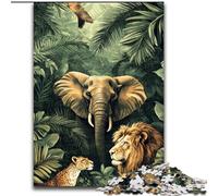 Puzzle Adulte 1000 pièces Animaux de la Jungle Tropicale Puzzle Décoration d'intérieur Jeu de réflexion pour Adolescents et Interaction familiale 50x75cm