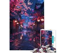 Puzzle Adulte 1000 pièces Anime Night Street Puzzle de 1000 pièces décoration intérieure Jouet défi Difficile Cadeau pour Les Amis et la Famille (38x26cm)