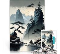 Puzzle Adulte 1000 pièces Aquarelle de Style Chinois Réduction du Stress intéressante Car C'est Un pour Toute la Famille 38x26cm