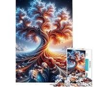 Puzzle Adulte 1000 pièces Arbre Abstrait dans Une Montagne Puzzle Manuel Défi Difficile Idéal comme Cadeau pour Toute la Famille (Taille 50x75cm)