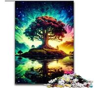 Puzzle Adulte 1000 pièces Arbre de Vie Cosmique en Bois, pour Les 14 Ans et Plus 50x75cm. Un Casse-tête Stimulant - Jouet Relaxant pour Adolescents.