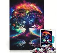 Puzzle Adulte 1000 pièces Arbre de Vie Cosmique Unité, Jeu éducatif, Décompression intellectuelle, Cadeau d'anniversaire et Cadeau Unique 38x26cm