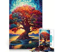 Puzzle Adulte 1000 pièces Arbre de Vie Yggdrasil Jeu de Loisirs créatifs et cognitif de 1000 pièces, idéal pour se détendre et décorer Un Mur à Noël (50x75cm)
