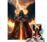 Puzzle Adulte 1000 pièces Archange ailé avec épée de feu Jeu Amusant à la Maison décoration Jeu Impossible Convient aux Personnes de 14 Ans et Plus (50x75cm)