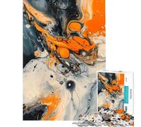 Puzzle Adulte 1000 pièces Art Abstrait Orange défi éducatif Course de Vitesse Manuelle Jeu Impossible pour Les 14 Ans et Plus (50x75cm)