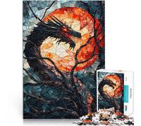 Puzzle Adulte 1000 pièces Art de la mosaïque du Dragon Réduction du Stress intéressante avec Affiche et Feuille de Questions correspondantes 50x70cm