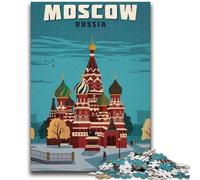 Puzzle Adulte 1000 pièces, Art de Voyage à Moscou, Russie, 1000 pièces, intéressant, réduction du Stress, Interaction Parent-Enfant (26x38cm)