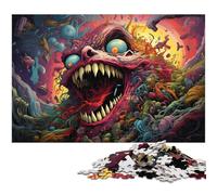 Puzzle Adulte 1000 pièces Art démoniaque coloré Le Puzzle avec Affiche Assortie et fiche de Questions 1000 pièces (75 x 50 cm)