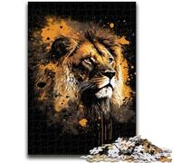 Puzzle Adulte 1000 pièces Art Néon Lion pour 14 Ans et Plus Jouet éducatif intellectuel décompressant Excellent Cadeau 50x75cm