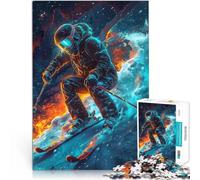 Puzzle Adulte 1000 pièces Art numérique du Ski Jouets addictifs pour Le défi de l'intelligence cérébrale Cadeau Amusant 38x26cm