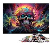 Puzzle Adulte 1000 pièces Art psychédélique coloré Le Puzzle avec Affiche Assortie et fiche de Questions 1000 pièces (75 x 50 cm)