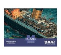 Puzzle Adulte 1000 Pièces Art Retro Ship Titanic, Jeu De Création Et Logique pour Enfants, Décoration De La Maison, Adultes 14 Ans Et Plus 70x50cm/1000pcs