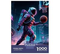 Puzzle Adulte 1000 Pièces Astronaut Playing Basket Puzzle pour Adultes - Jeu Anti-Stress pour Améliorer La Mémoire - Idéal comme Cadeau pour Toute La Famille 38x26cm/1000pcs