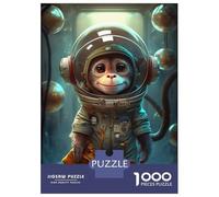 Puzzle Adulte 1000 Pièces Astronaut Space Monkey Ape Puzzles Adultes Anti-Stress - Niveau De Difficulté Élevé - Cadeau Unique pour Un Anniversaire Ou Noël 70x50cm/1000pcs