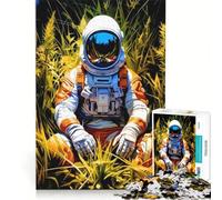 Puzzle Adulte 1000 pièces Astronaute dans Un Champ, Décoration Murale, Activités ludiques à la Maison, Renforcer l'amour Entre Les Couples 38x52cm