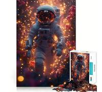 Puzzle Adulte 1000 pièces Astronaute dans Un Jardin Spatial Fleuri,Assemblage Parfait,Art,Jeu Intelligent,Cadeau,Jeu Lent,Cadeau d'art de Noël (50x75cm)