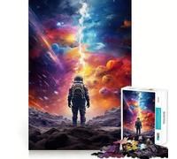 Puzzle Adulte 1000 pièces Astronaute dans Une tempête de nébuleuses Découpe de qualité supérieure Jeu de Concentration Amusant Divertissement Idéal pour se détendre Cadeau de Noël (38x26cm)
