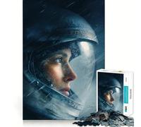 Puzzle Adulte 1000 pièces Astronaute dans Une tempête de Neige Assemblage Parfait Art Jeu Intelligent Cadeau Jeu Lent Cadeau Artistique de Noël (38x52cm)