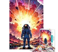 Puzzle Adulte 1000 pièces Astronaute Devant Une Explosion Cosmique Jeu éducatif et Stimulant Jeu Familial Idée Cadeau (Taille 38x52cm)